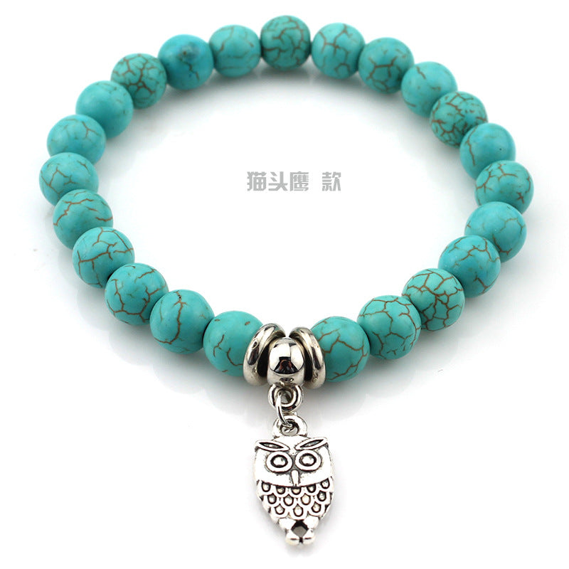 Brazalete de cuentas turquesas al por mayor